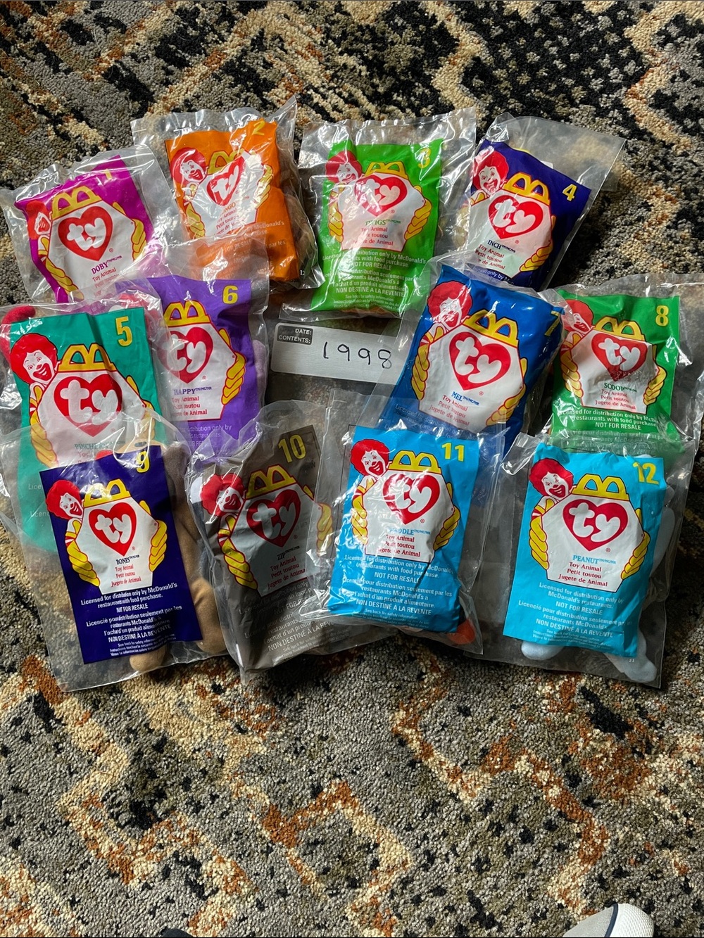 TY McDonald’s 1998 Teenie Beanie Babies Set of 12 NWT
